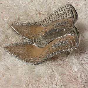 Steve Madden Clear Pumps with Spikes size 9